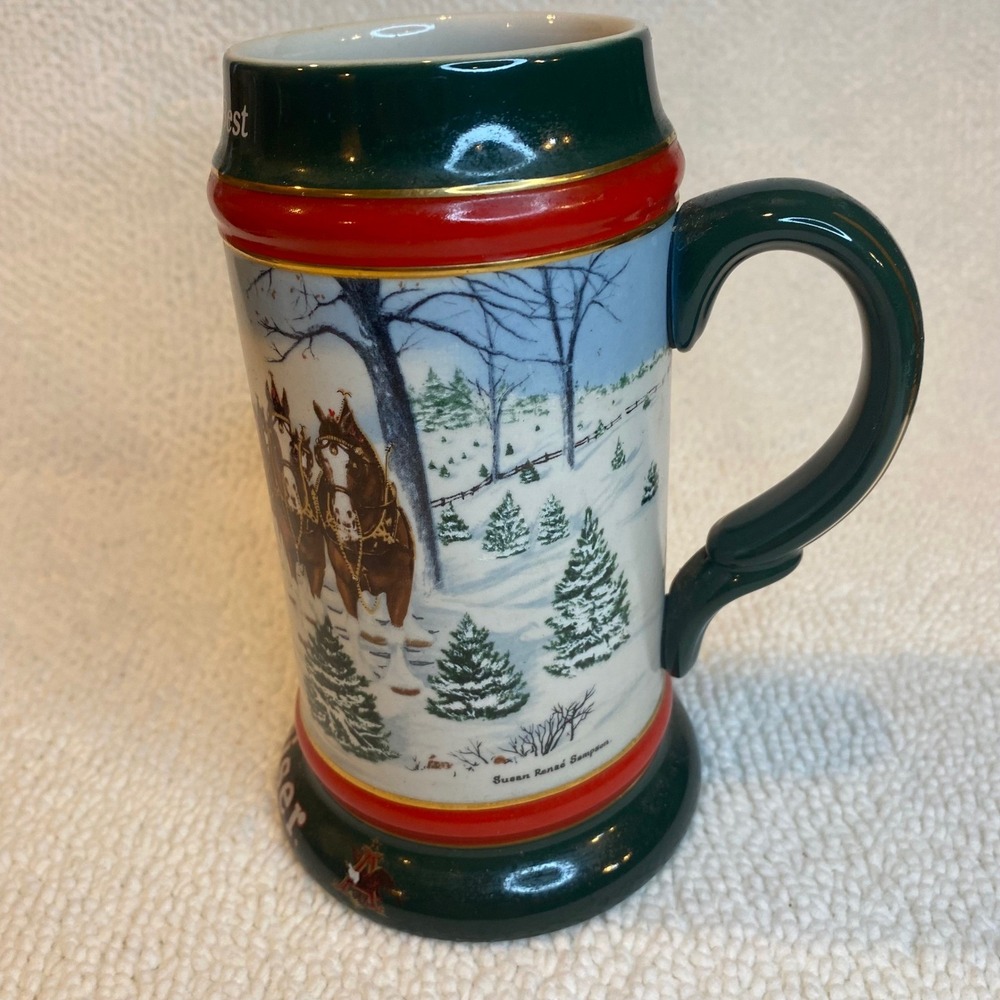 Budweiser 1991 Collectors Series The Seasons Best Stein Susan Sampson Clydesdale
